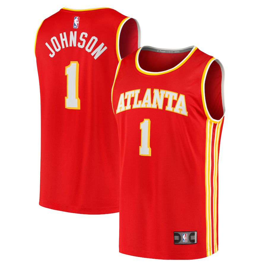Men Atlanta Hawks 1 Jalen Johnson Fanatics Branded Red Fast Break Replica NBA Jersey